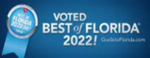 The best of florida 2020 logo on a blue background.