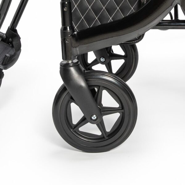 A close up of the wheels on a stroller