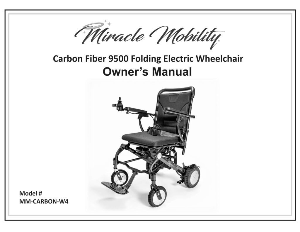 A manual for the carbon fiber 9 5 0 0 folding electric wheelchair.