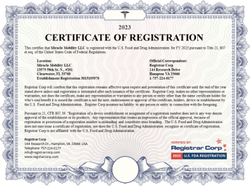 A certificate of registration for a vehicle.
