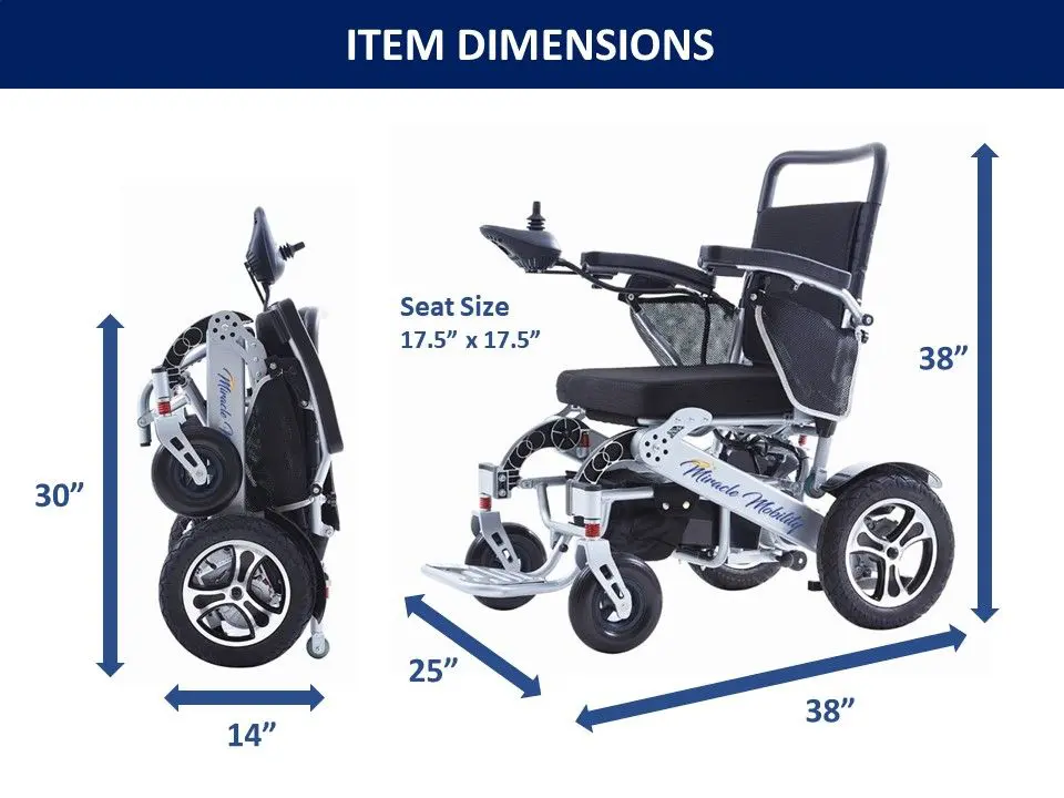 A diagram of the dimensions for this wheelchair.