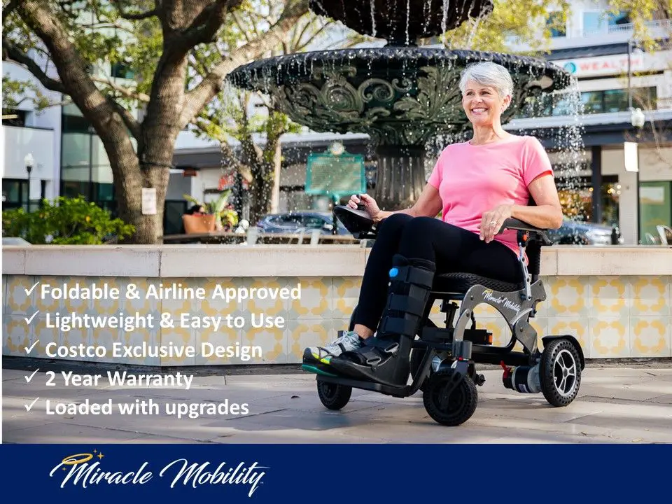 A woman in a wheelchair with the text " accessible mobility "