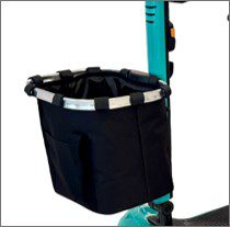 Black scooter handlebar storage bag